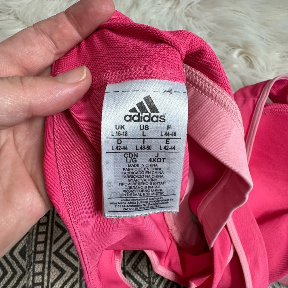 Adidas Women's Pink‎ Sports Bra Cross Back Large